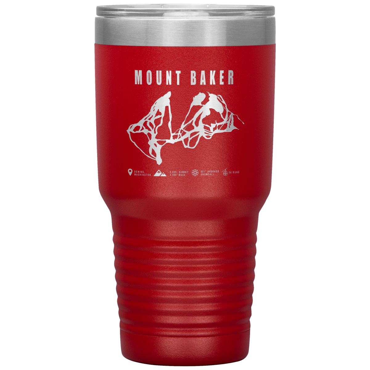 Mount Baker, Washington Ski Trail Map 30oz Tumbler - Powderaddicts