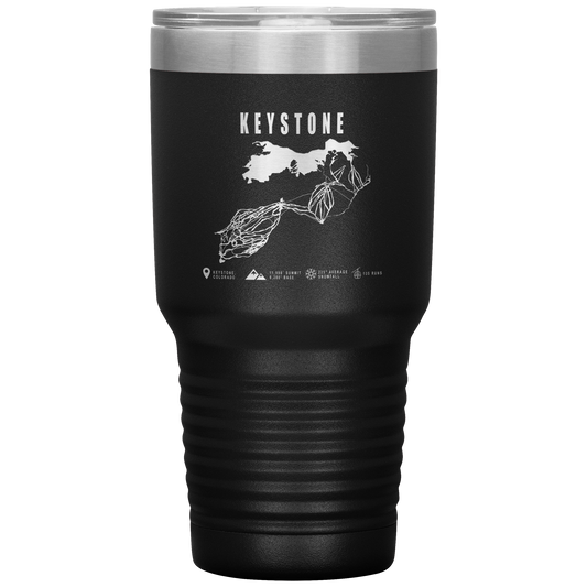 Keystone Colorado Ski Trail Map 30oz Tumbler - Powderaddicts