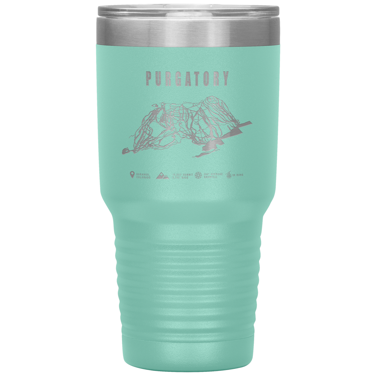 Purgatory Colorado Ski Trail Map 30oz Tumbler - Powderaddicts
