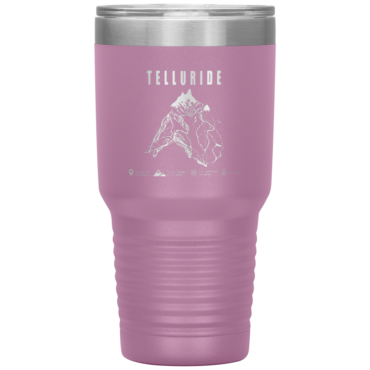 Telluride Colorado Ski Trail Map 30oz Tumbler - Powderaddicts