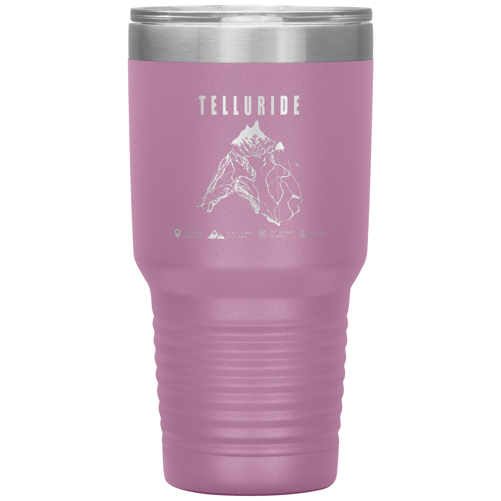 Telluride Colorado Ski Trail Map 30oz Tumbler - Powderaddicts