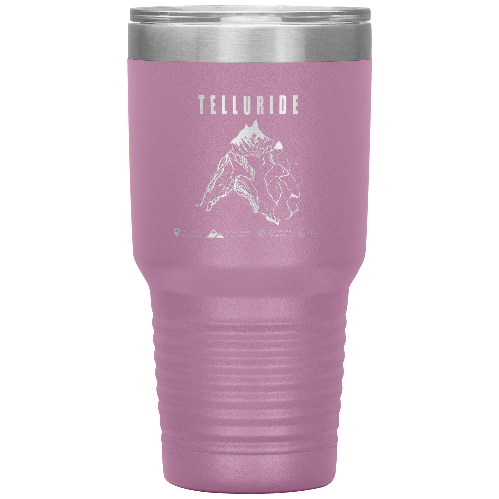Telluride Colorado Ski Trail Map 30oz Tumbler - Powderaddicts