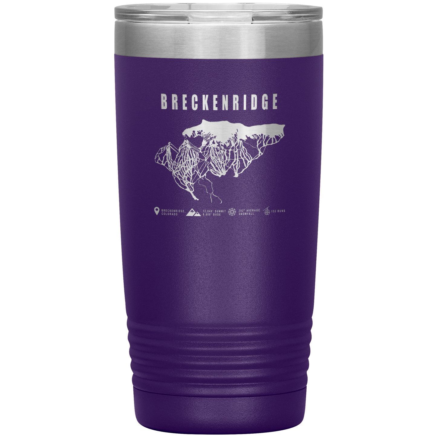 Breckenridge Colorado Ski Trail Map 20oz Tumbler - Powderaddicts