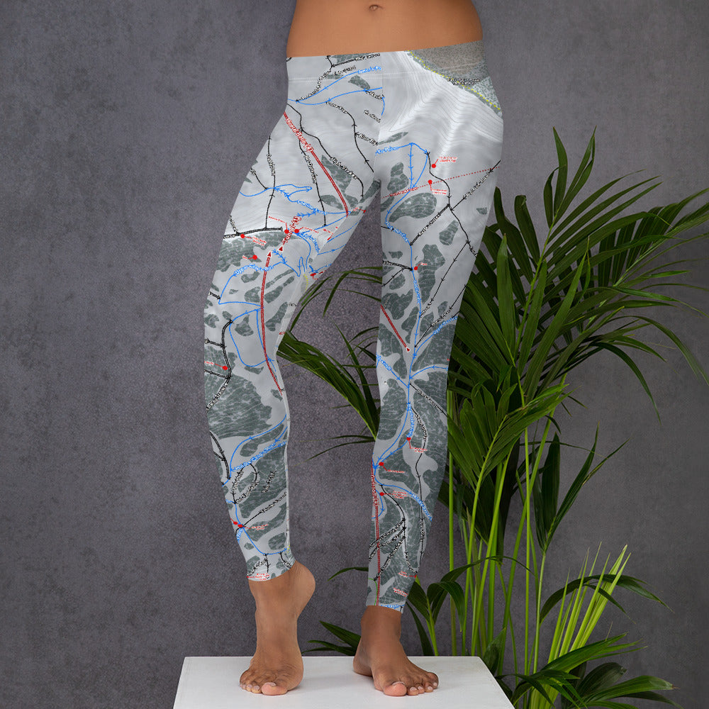 Snowbird, Utah Ski Trail Map - Leggings - Powderaddicts