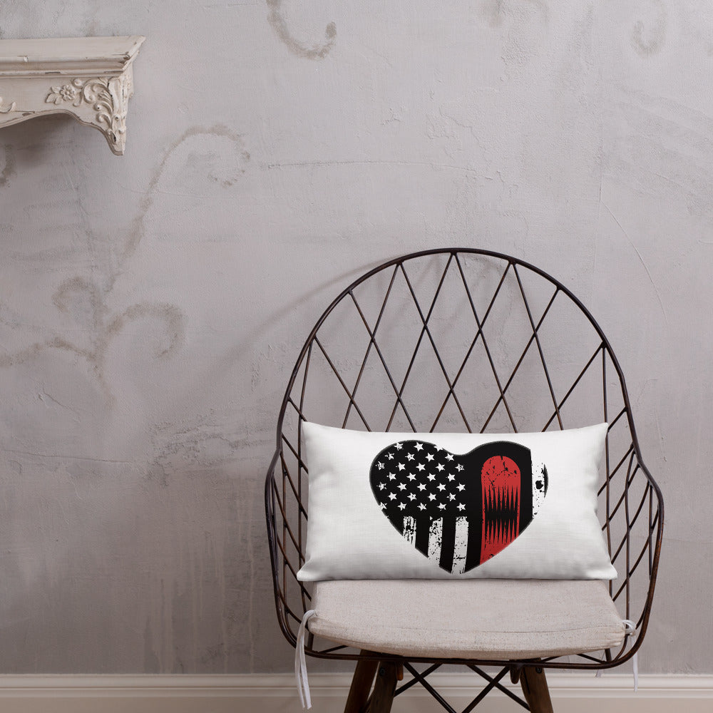 Snowboard USA Flag Heart Premium Pillow - Powderaddicts