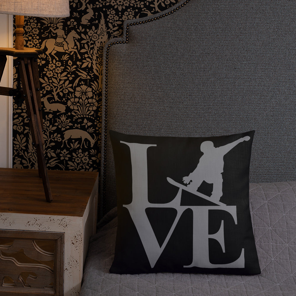 Love Snowboard Premium Pillow - Powderaddicts