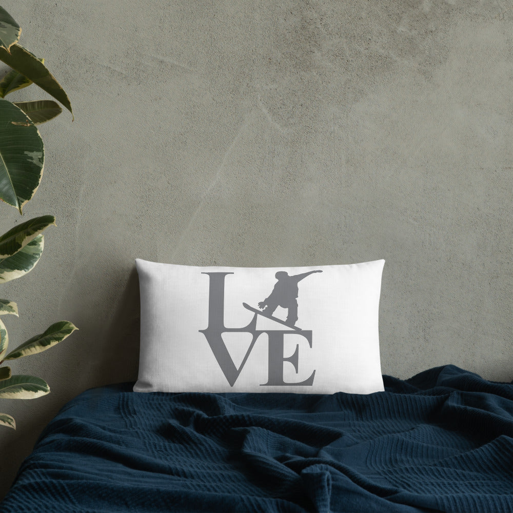 Love Snowboard Premium Pillow - Powderaddicts