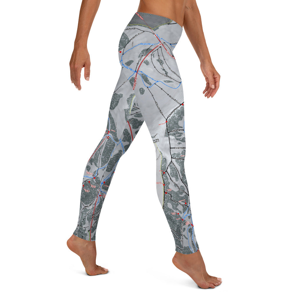 Snowbird, Utah Ski Trail Map - Leggings - Powderaddicts