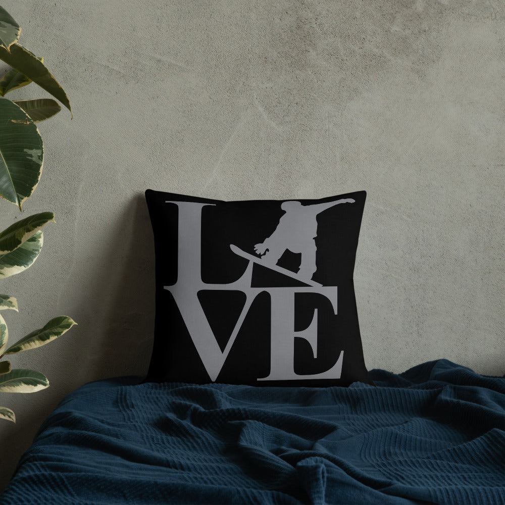 Love Snowboard Premium Pillow - Powderaddicts