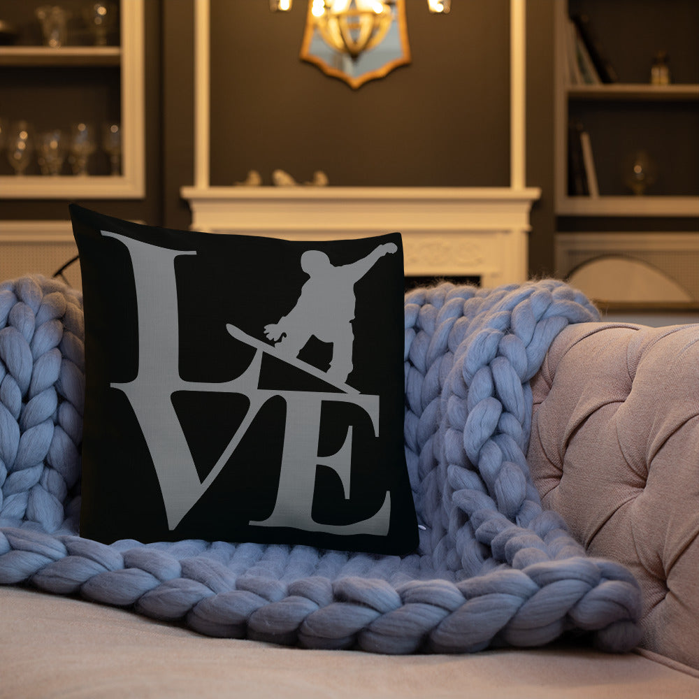 Love Snowboard Premium Pillow - Powderaddicts