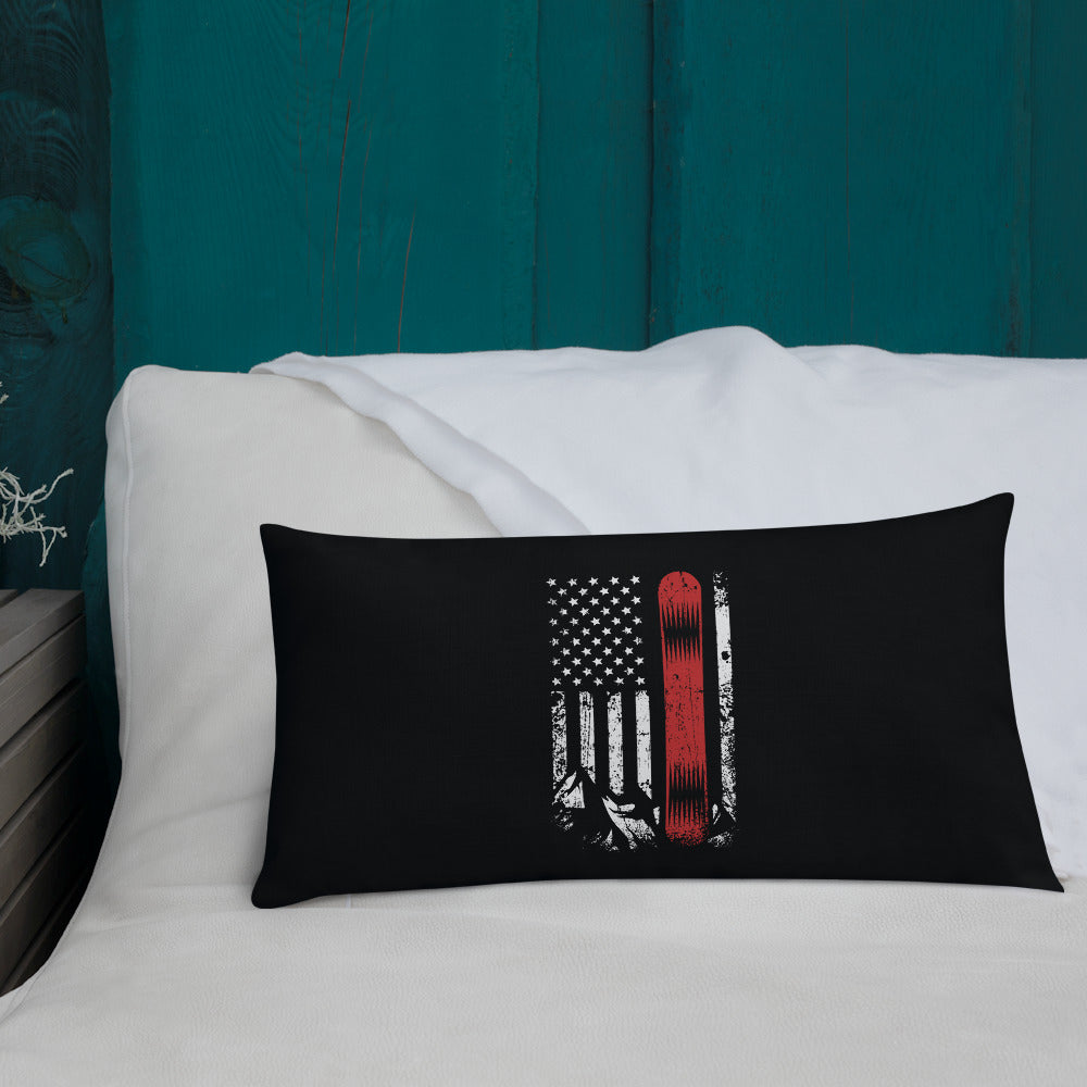Snowboard USA Flag Premium Pillow - Powderaddicts