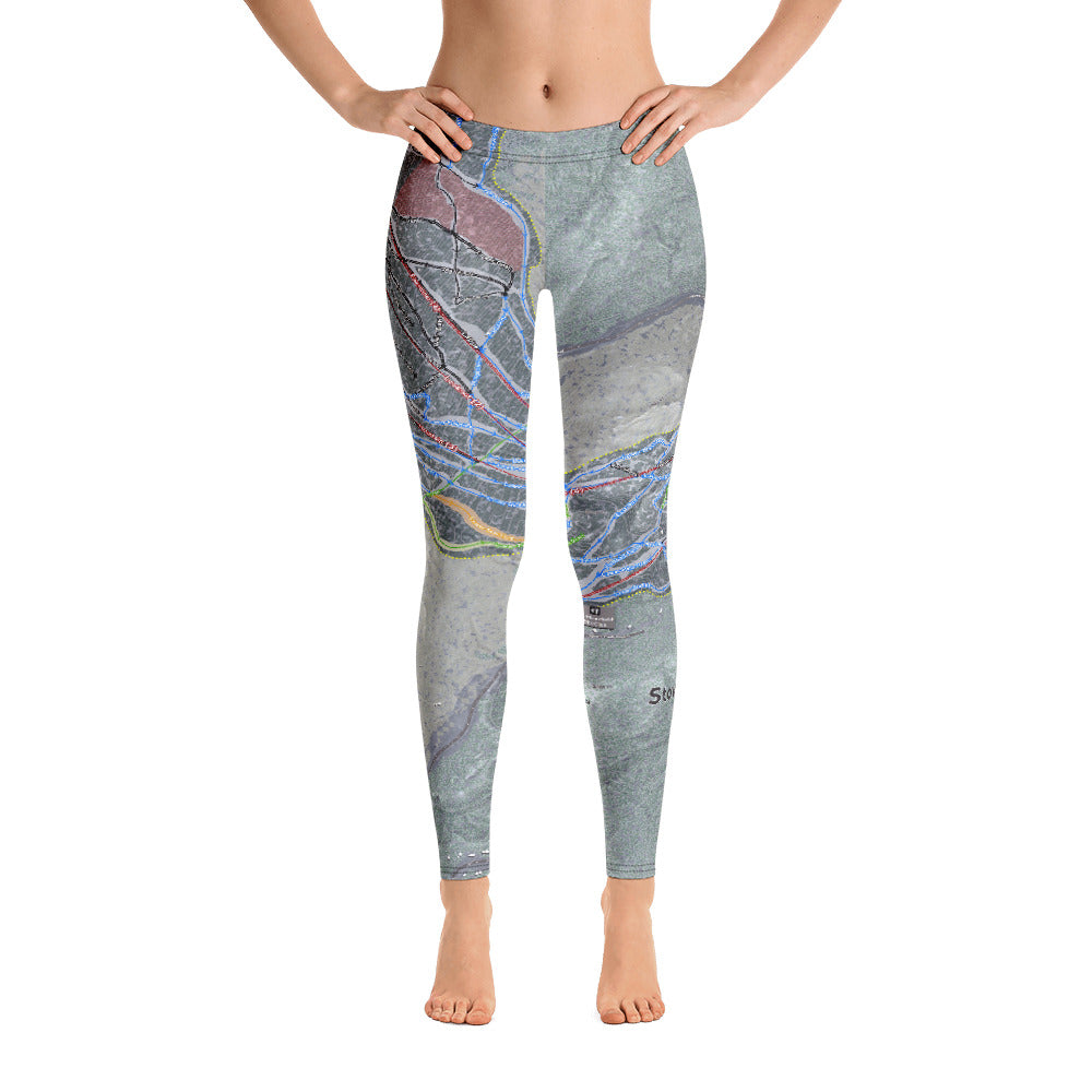 Stowe, Vermont Ski Trail Map - Leggings - Powderaddicts