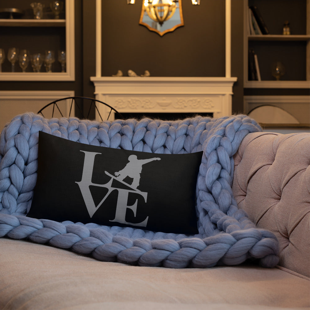 Love Snowboard Premium Pillow - Powderaddicts
