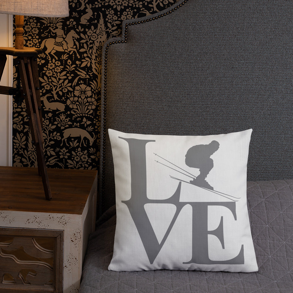 Love Ski Premium Pillow - Powderaddicts