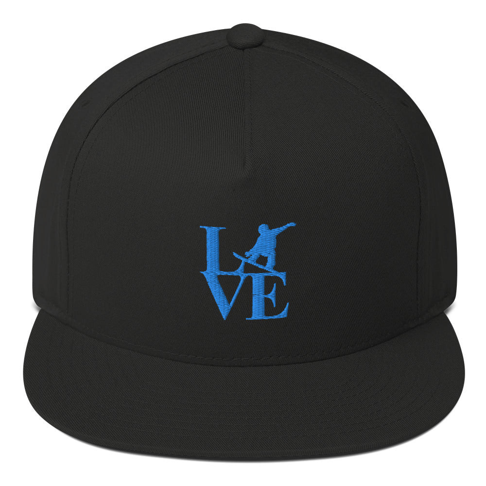 LOVE Snowboard Flat Bill Snapback Cap - Powderaddicts