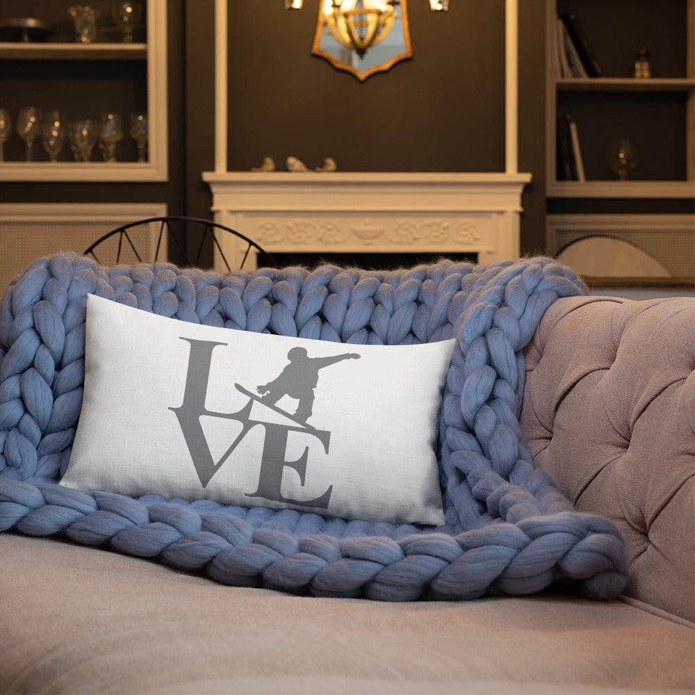 Love Snowboard Premium Pillow - Powderaddicts
