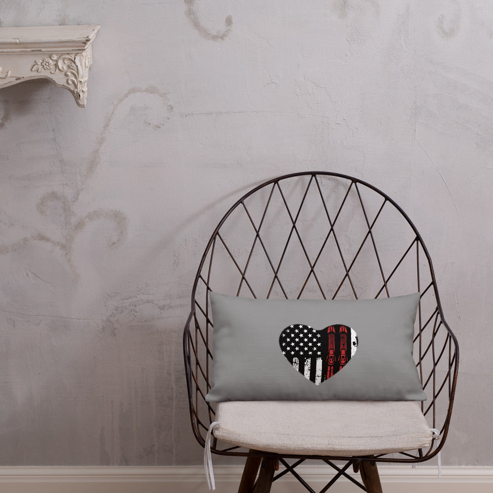 Ski Heart USA Flag Premium Pillow - Powderaddicts