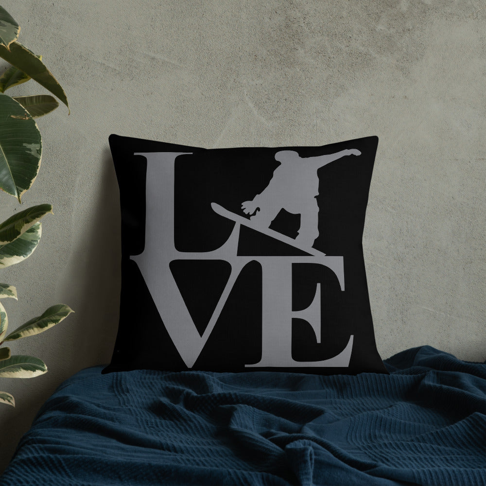 Love Snowboard Premium Pillow - Powderaddicts