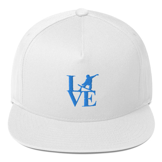 LOVE Snowboard Flat Bill Snapback Cap - Powderaddicts