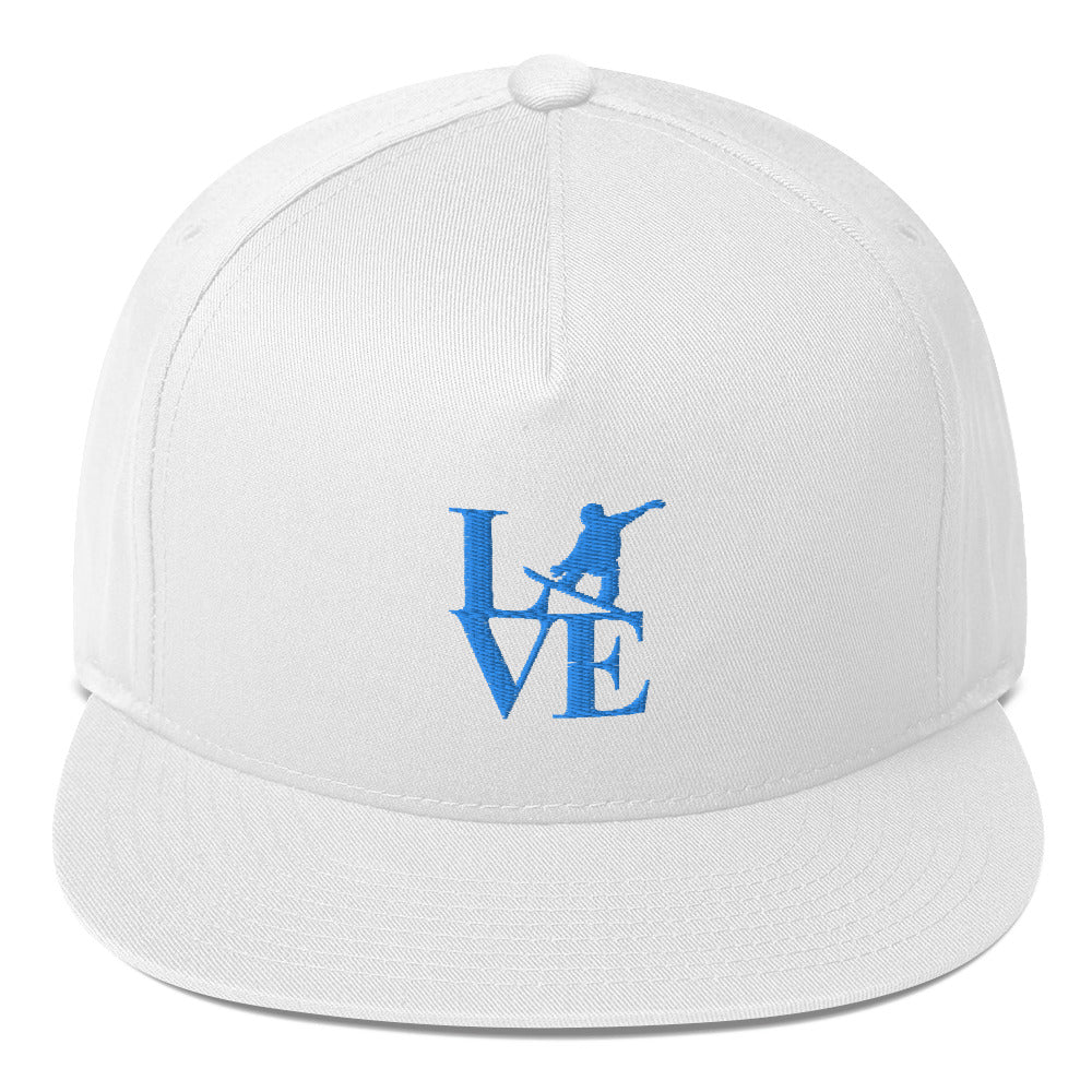 LOVE Snowboard Flat Bill Snapback Cap - Powderaddicts