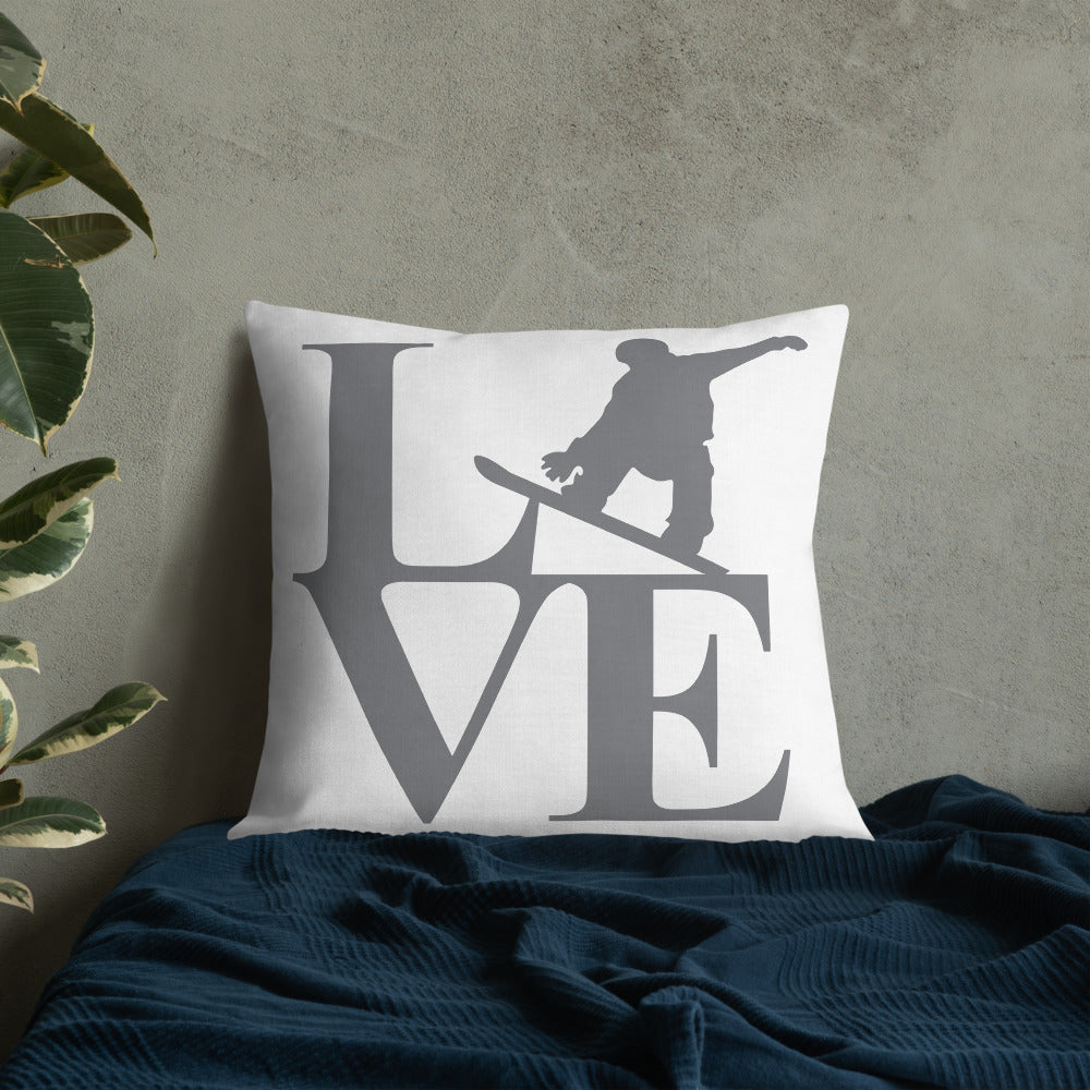 Love Snowboard Premium Pillow - Powderaddicts