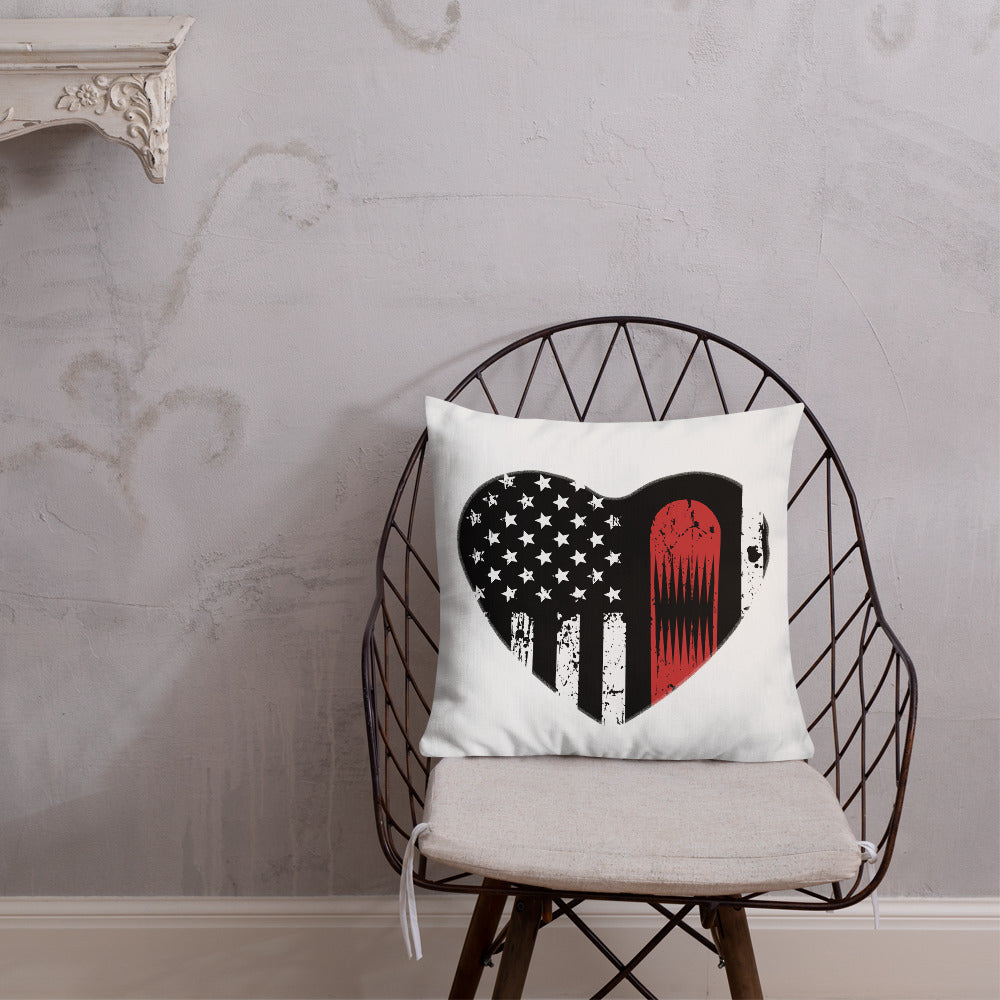 Snowboard USA Flag Heart Premium Pillow - Powderaddicts