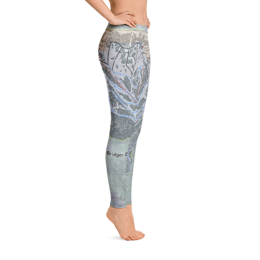 Bridger Bowl, Montana Ski Trail Map - Leggings - Powderaddicts