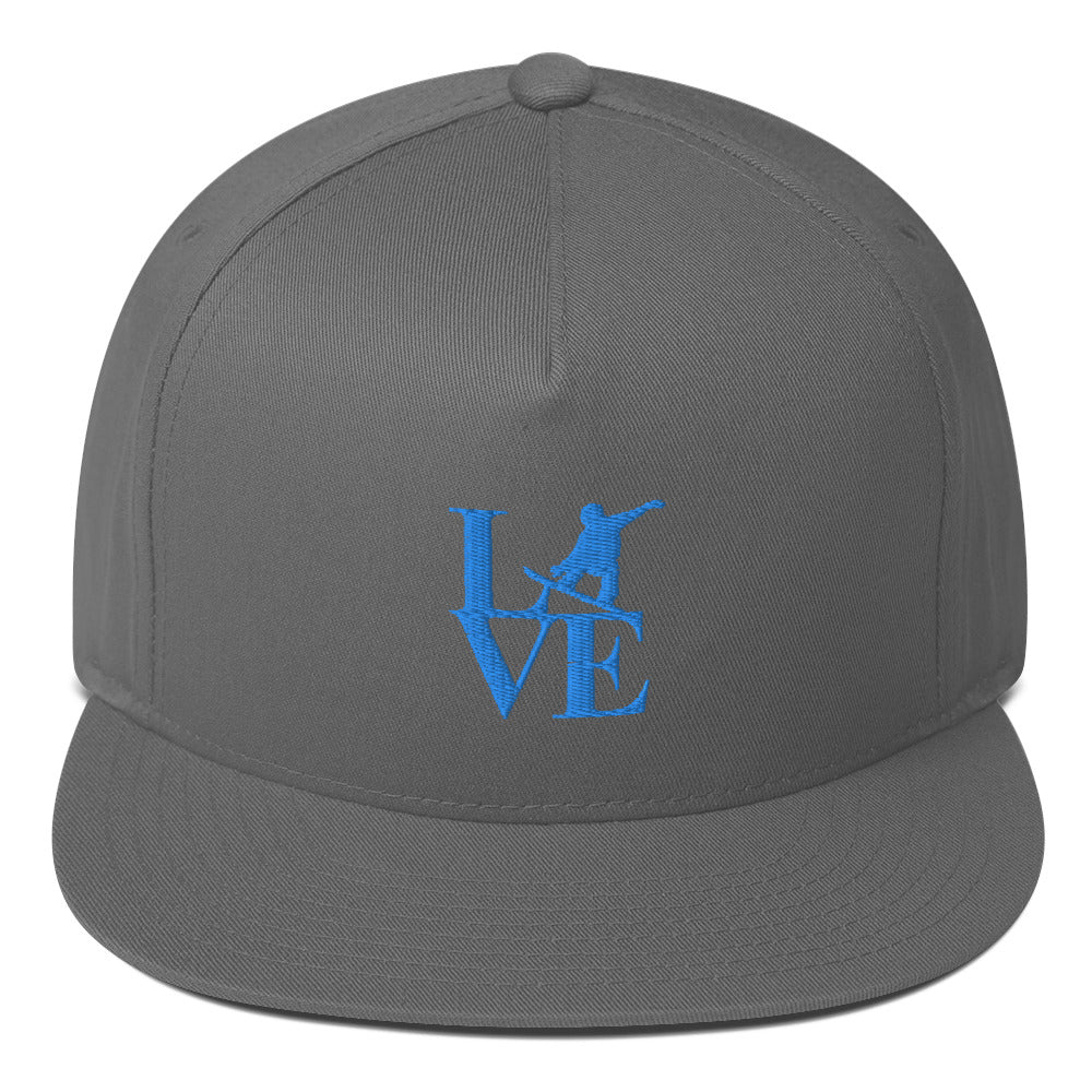 LOVE Snowboard Flat Bill Snapback Cap - Powderaddicts