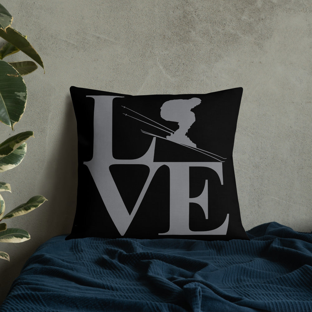 Love Ski Premium Pillow - Powderaddicts