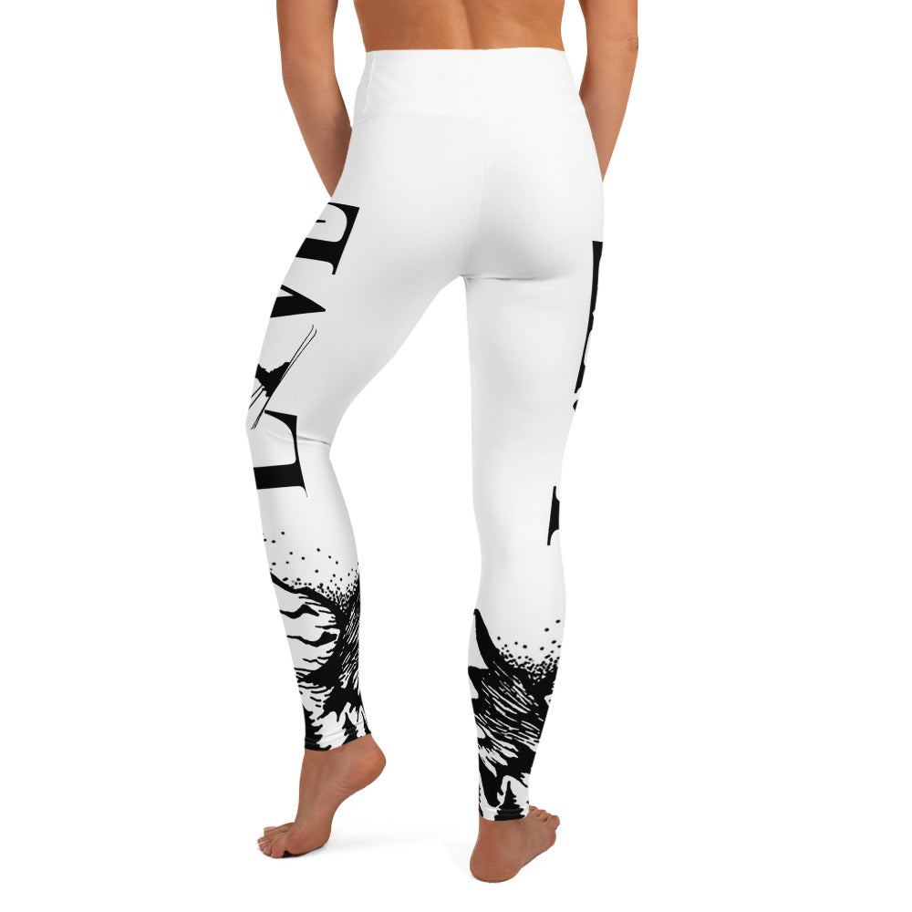 Love Ski White Yoga Leggings - Powderaddicts