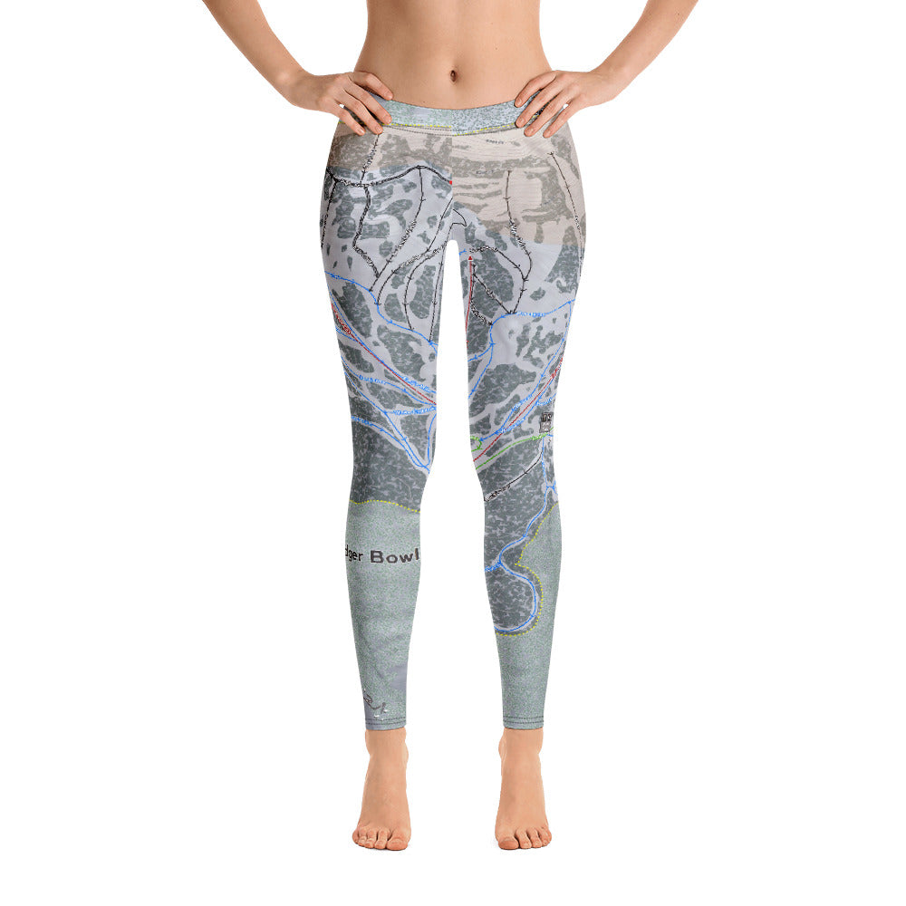 Bridger Bowl, Montana Ski Trail Map - Leggings - Powderaddicts
