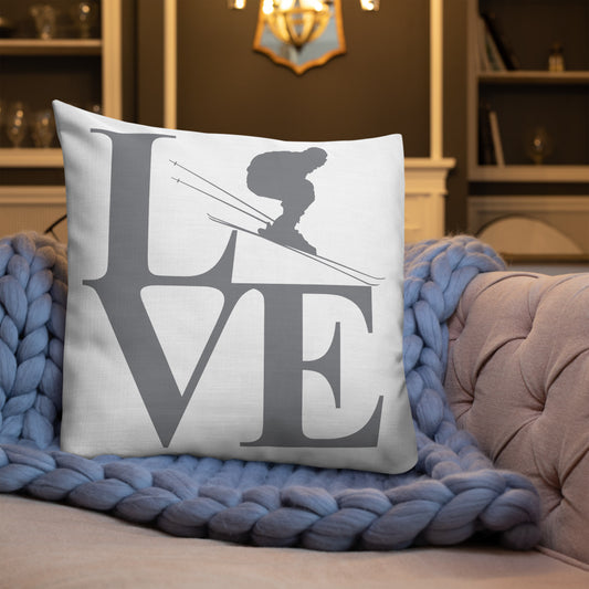 Love Ski Premium Pillow - Powderaddicts