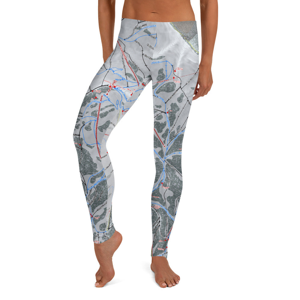 Snowbird, Utah Ski Trail Map - Leggings - Powderaddicts