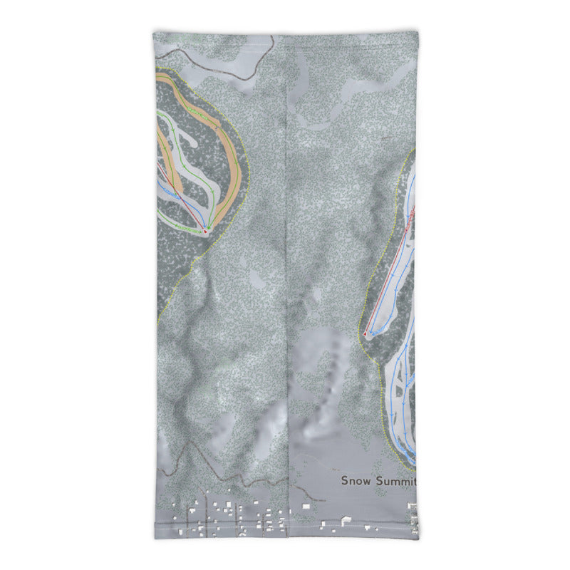 Snow Summit, California Ski Trail Map Neck Gaiter - Powderaddicts