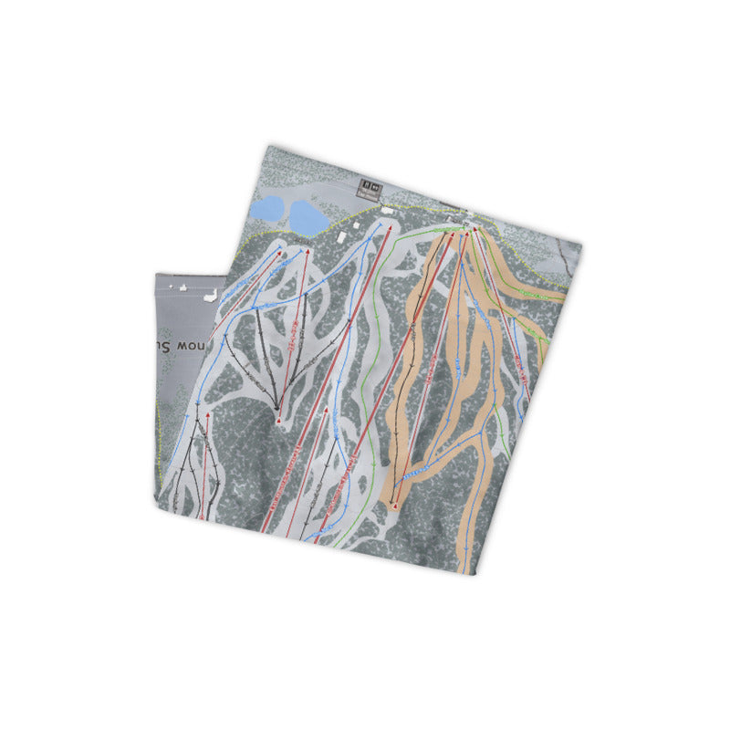 Snow Summit, California Ski Trail Map Neck Gaiter - Powderaddicts