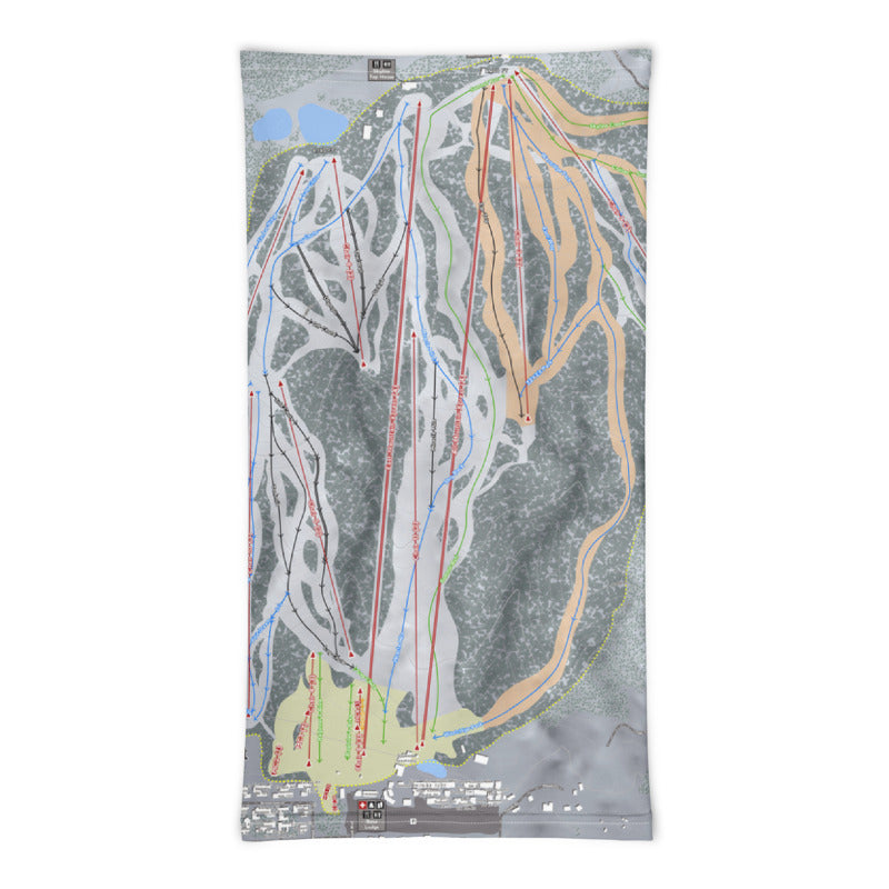 Snow Summit, California Ski Trail Map Neck Gaiter - Powderaddicts