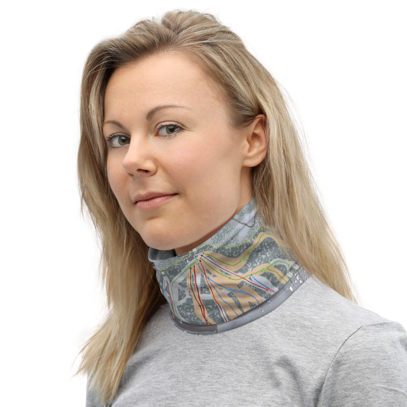 Snow Summit, California Ski Trail Map Neck Gaiter - Powderaddicts