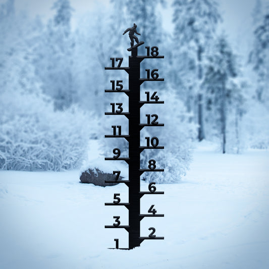 Snowboard Metal Art Snow Gauge