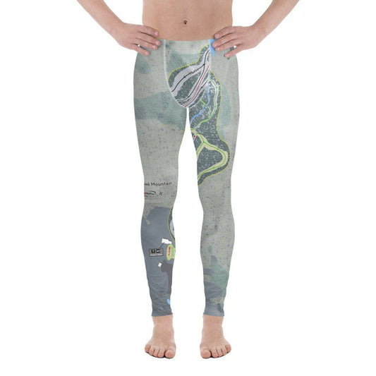 Mohawk Mountain, Connecticut Ski Trail Map Men's Base Layer Bottom - Powderaddicts
