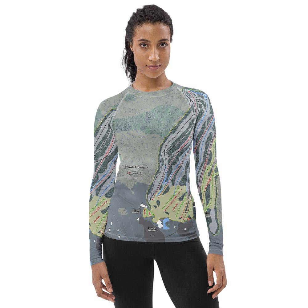 Mohawk Mountain, Connecticut Ski Trail Map Women's Base Layer Top