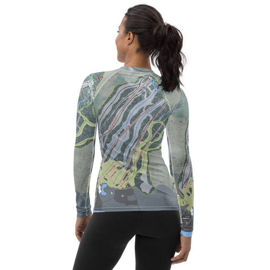 Mohawk Mountain, Connecticut Ski Trail Map Women's Base Layer Top - Powderaddicts
