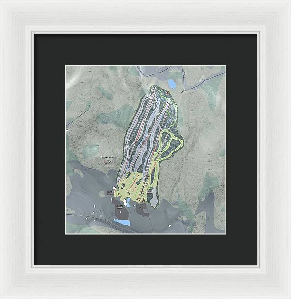 Mohawk Mountain Ski Trail Map - Framed Print - Powderaddicts