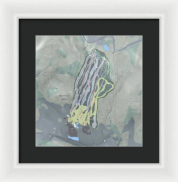 Mohawk Mountain Ski Trail Map - Framed Print - Powderaddicts