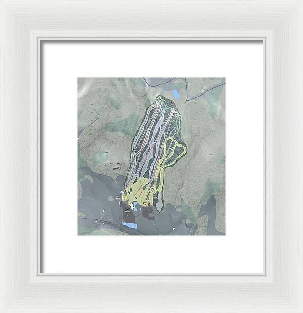 Mohawk Mountain Ski Trail Map - Framed Print - Powderaddicts