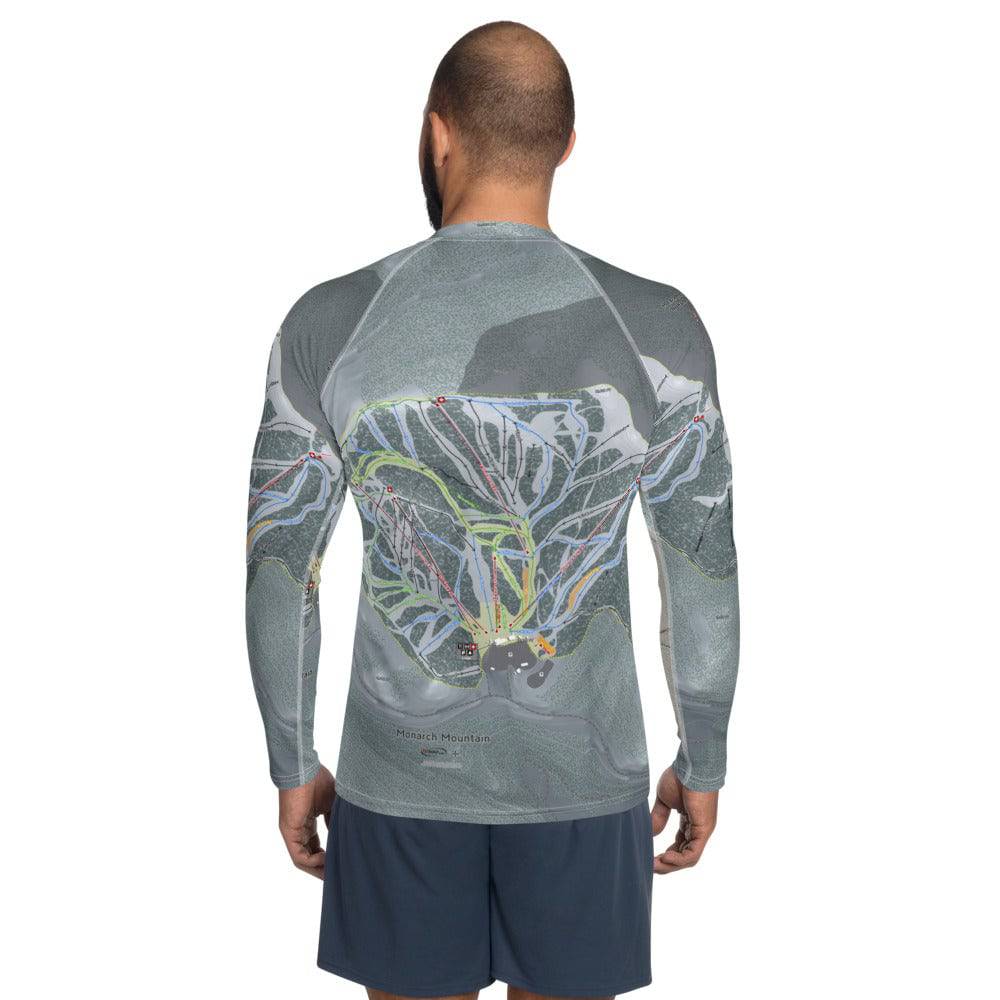 Monarch Mtn, Colorado Ski Trail Map Men's Base Layer Top - Powderaddicts