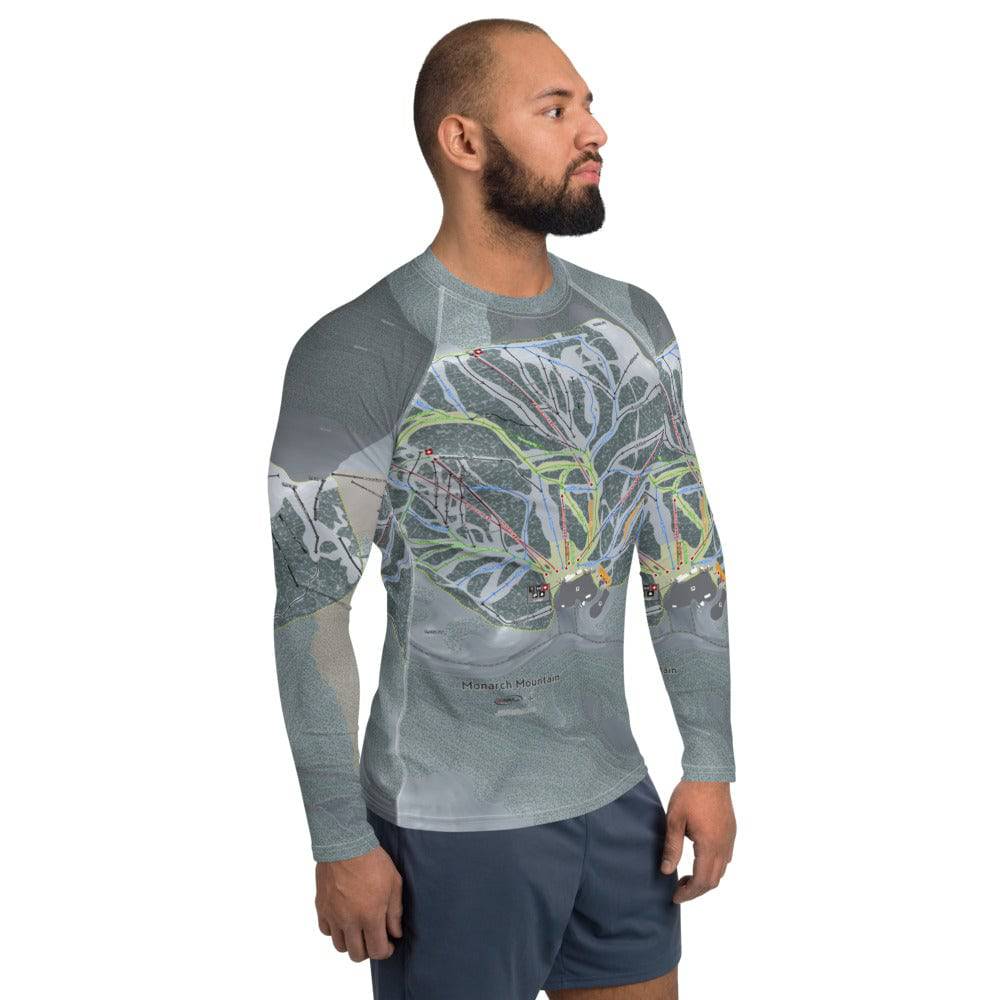 Monarch Mtn, Colorado Ski Trail Map Men's Base Layer Top - Powderaddicts