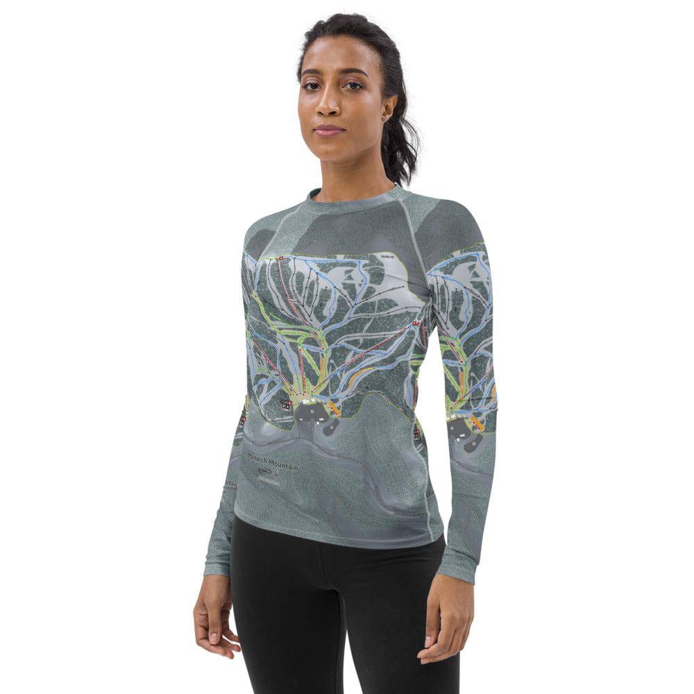 Monarch Mtn, Colorado Ski Trail Map Women's Base Layer Top - Powderaddicts