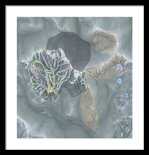 Monarch Mtn Ski Trail Map - Framed Print - Powderaddicts