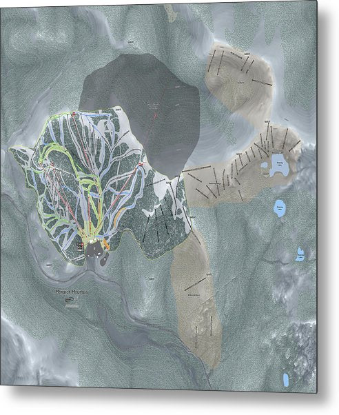 Monarch Mtn Ski Trail Map - Metal Print - Powderaddicts