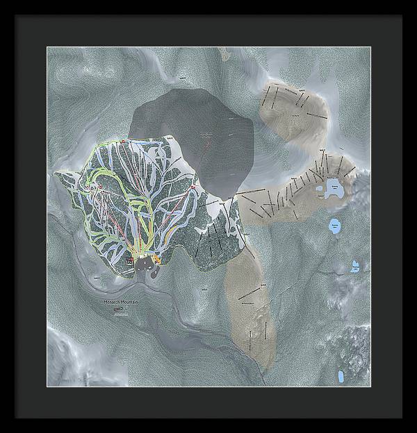 Monarch Mtn Ski Trail Map - Framed Print - Powderaddicts
